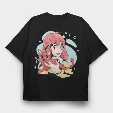 Catgirl Kitty, Tricou Oversize Barbati (Unisex)