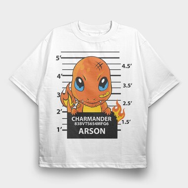 Charmander Mugshot, Tricou Oversize Barbati (Unisex)