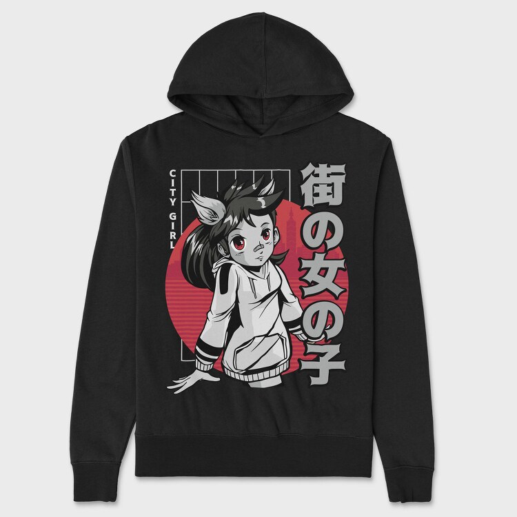 City Girl Fox, Hanorac Oversize Barbati (Unisex)