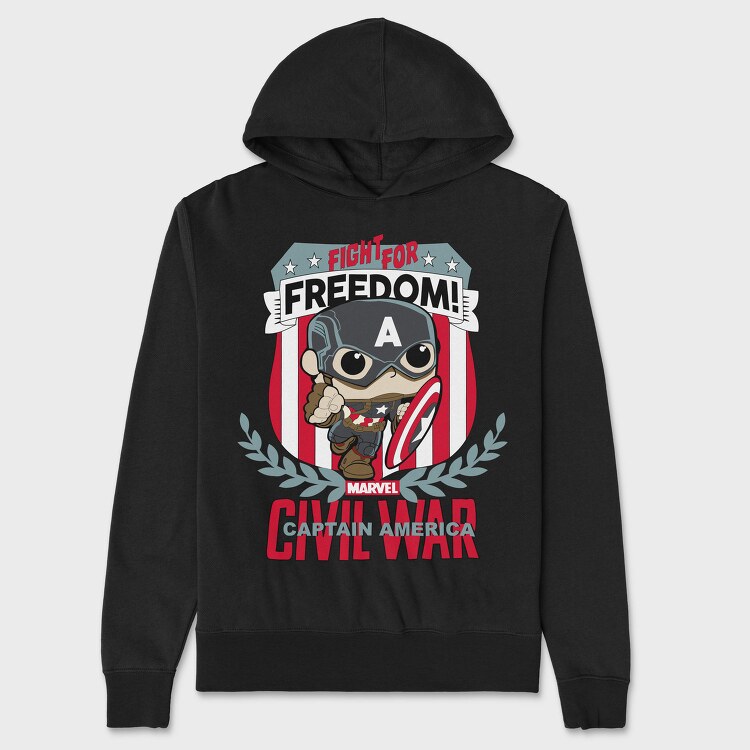 Fight For Freedom Captain America, Hanorac Oversize Barbati (Unisex)
