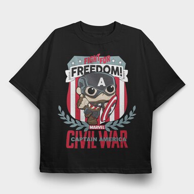 Fight For Freedom Captain America, Tricou Oversize Barbati (Unisex)