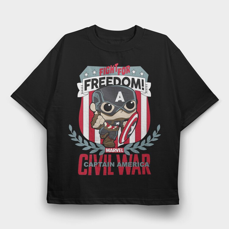 Fight For Freedom Captain America, Tricou Oversize Barbati (Unisex)