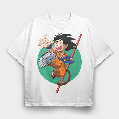 Goku Flying Kick, Tricou Oversize Barbati (Unisex)