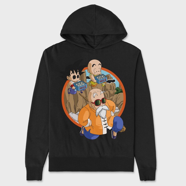 Goku Krillin Milk, Hanorac Oversize Barbati (Unisex)
