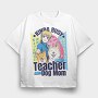 Kinda Busy Teacher Dog, Tricou Oversize Barbati (Unisex)