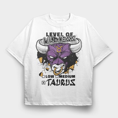 Level Of Wildness Taurus, Tricou Oversize Barbati (Unisex)