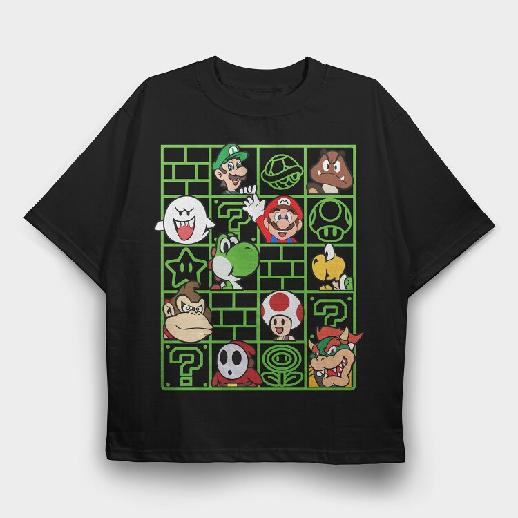 Mario Mystery Quest, Tricou Oversize Barbati (Unisex)