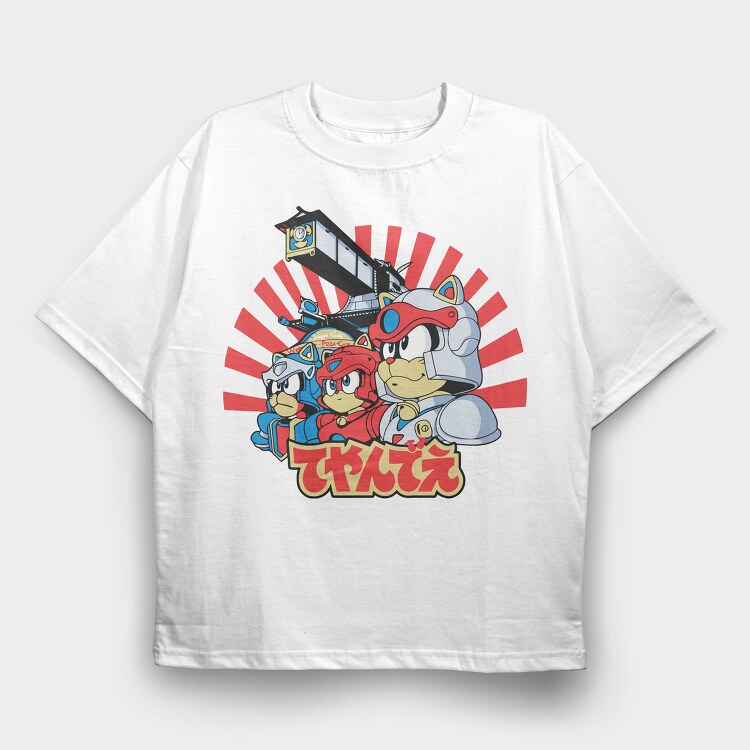 Megaman Trio, Tricou Oversize Barbati (Unisex)