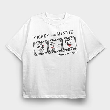 Mickey Minnie Forever Love, Tricou Oversize Barbati (Unisex)