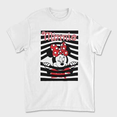 Minnie Mouse Stripes, Tricou Barbati (Unisex)