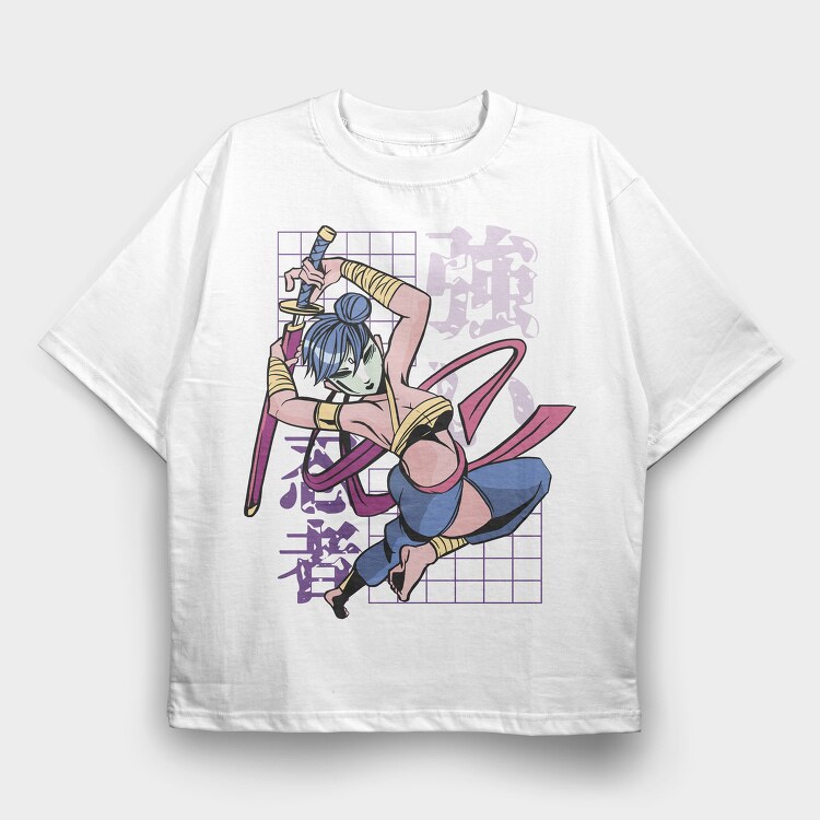 Ninja Warrior Stance, Tricou Oversize Barbati (Unisex)