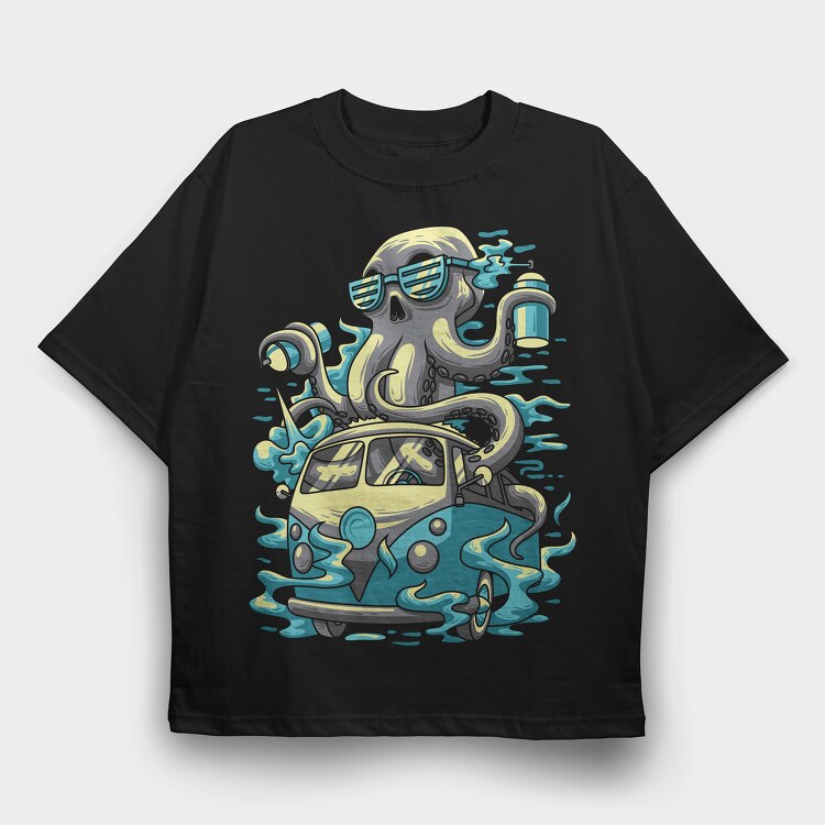 Octopus Car Wash, Tricou Oversize Barbati (Unisex)