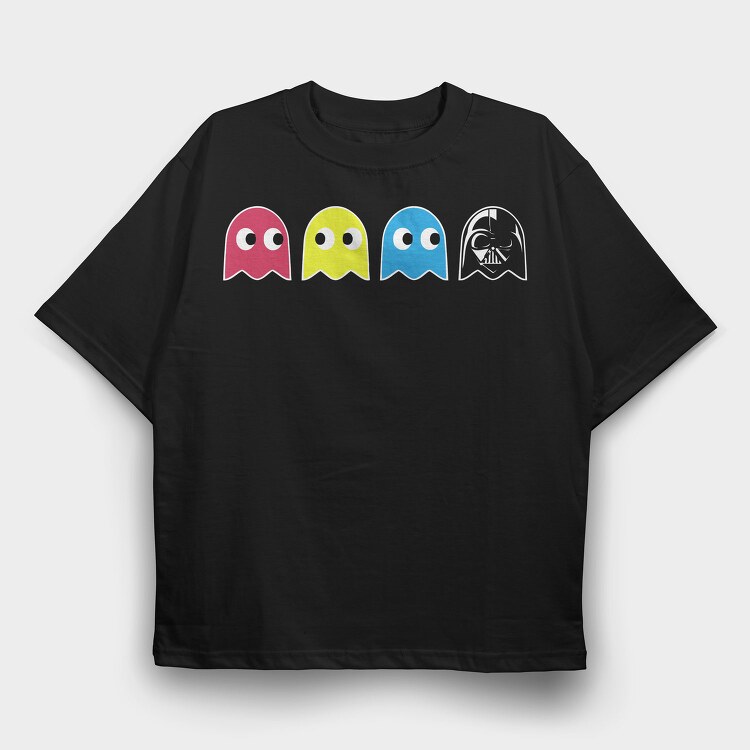 Pacman Ghosts, Tricou Oversize Barbati (Unisex)