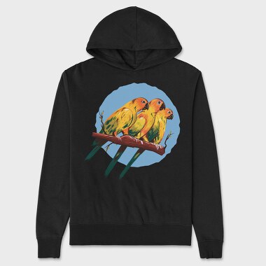 Parrot Love Birds, Hanorac Oversize Barbati (Unisex)