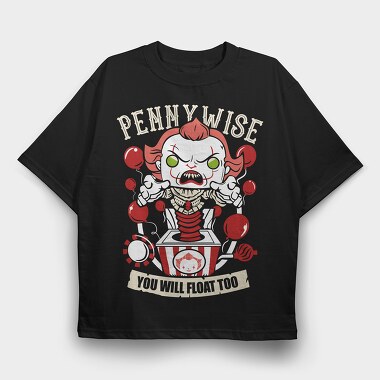 Pennywise Clown Balloons, Tricou Oversize Barbati (Unisex)