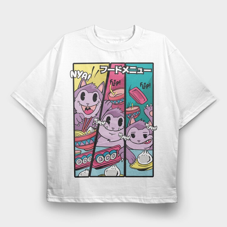 Ramen Munch Flip, Tricou Oversize Barbati (Unisex)