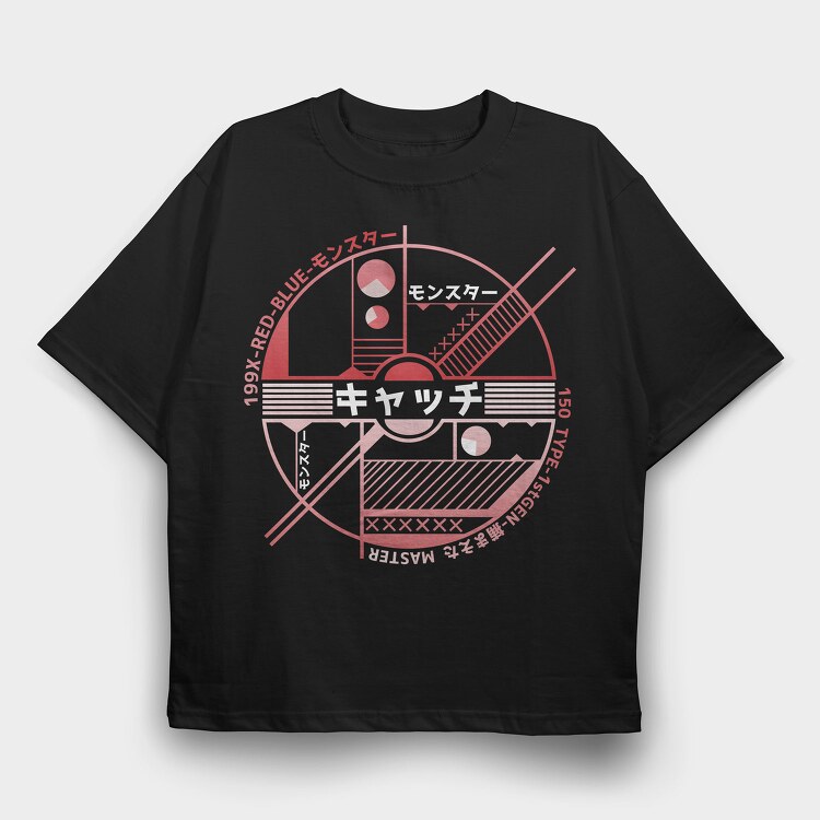 Red Blue Monster, Tricou Oversize Barbati (Unisex)