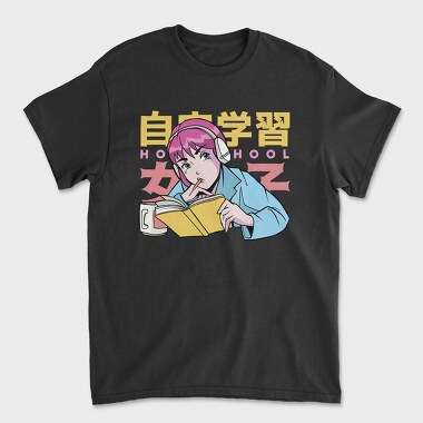 Self Study School Girl, Tricou Barbati (Unisex)