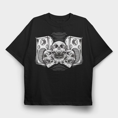 Skull Boombox, Tricou Oversize Barbati (Unisex)