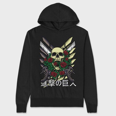 Skull Roses Guns, Hanorac Oversize Barbati (Unisex)