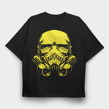 Skull Yellow Scream, Tricou Oversize Barbati (Unisex)