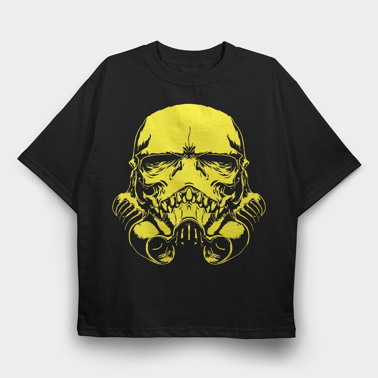 Skull Yellow Scream, Tricou Oversize Barbati (Unisex)