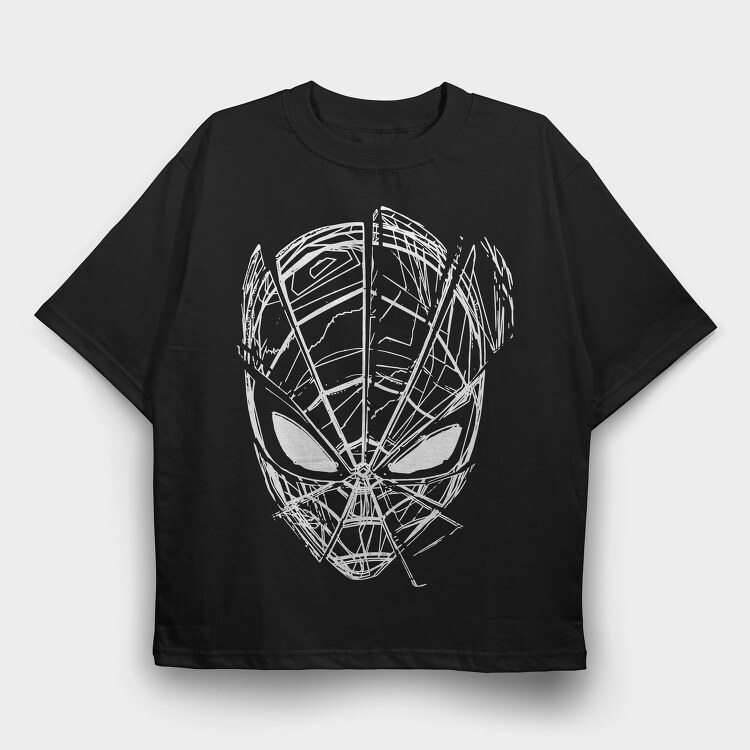Spiderman Web Sketch, Tricou Oversize Barbati (Unisex)