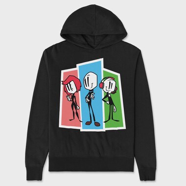 Stick Figure Trio, Hanorac Oversize Barbati (Unisex)