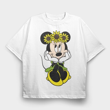 Sunflower Minnie, Tricou Oversize Barbati (Unisex)