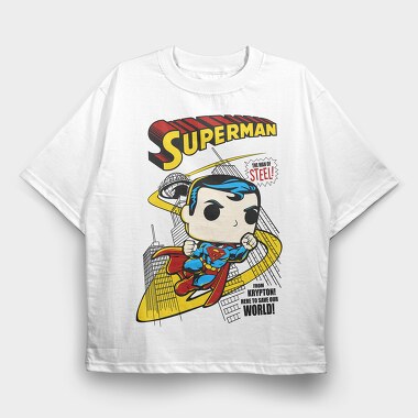 Superman Steel Save World, Tricou Oversize Barbati (Unisex)