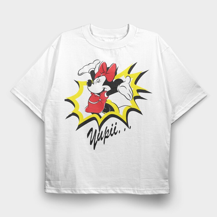 Yupii Minnie Mouse, Tricou Oversize Barbati (Unisex)