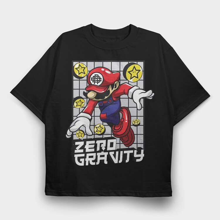 Zero Gravity Mario, Tricou Oversize Barbati (Unisex)