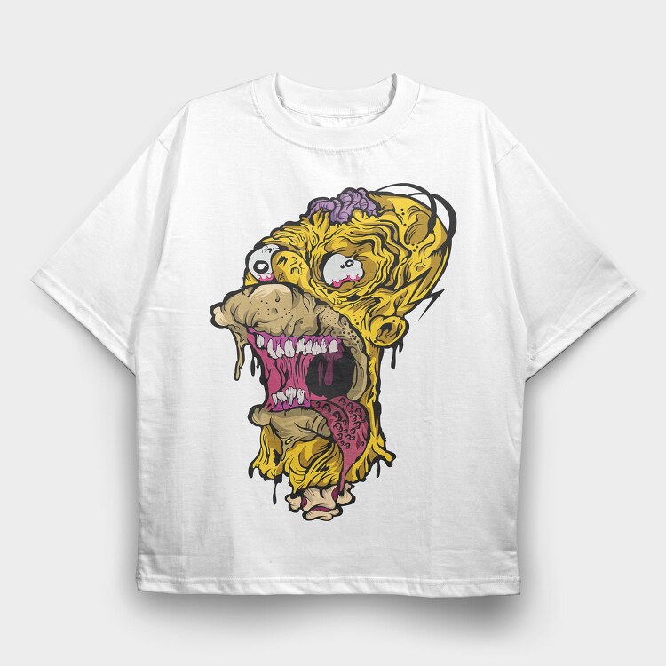 Zombie Mouth Feast, Tricou Oversize Barbati (Unisex)