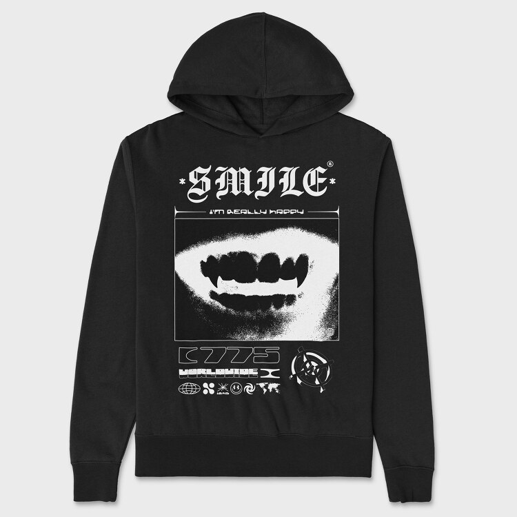 Smile 2, Hanorac Oversize Barbati (Unisex)