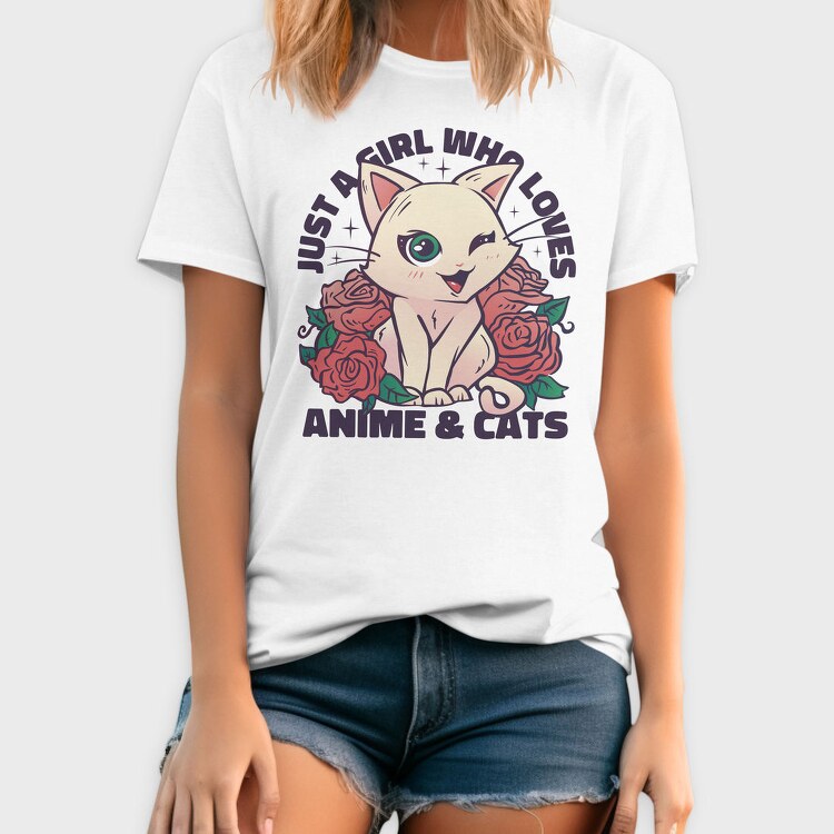 Cat Rose Anime, Tricou Barbati (Unisex)