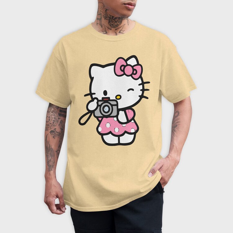Cartoon Retro Hello Kitty 1, Tricou Barbati (Unisex)