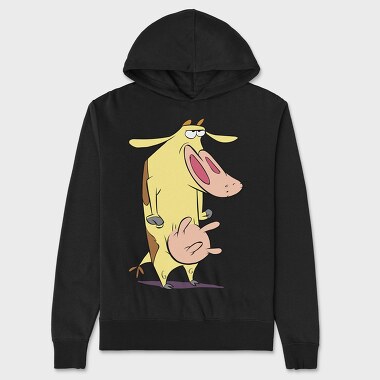 Cartoon Retro Cow and Chicken 2, Hanorac Oversize Barbati (Unisex)