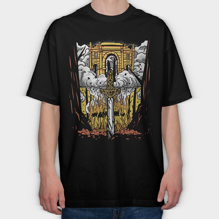 Firecross, Tricou Oversize Barbati (Unisex)