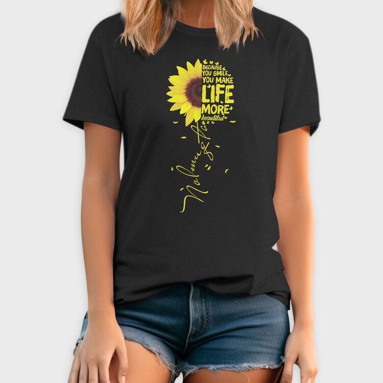 Sunflower Smile Life, Tricou Barbati (Unisex)
