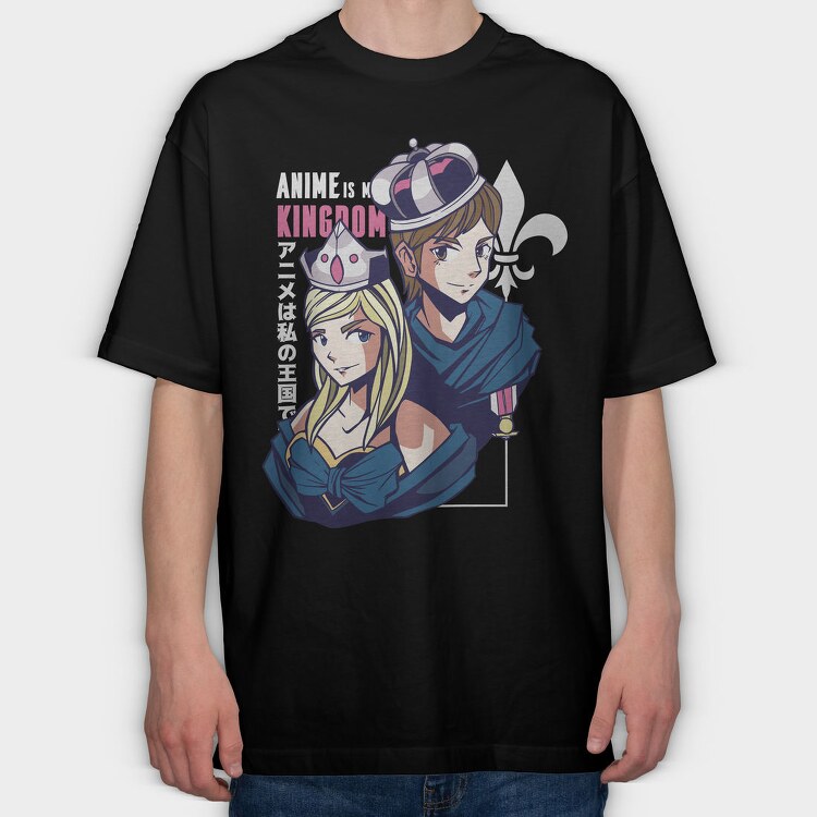 Anime Kingdom Crown, Tricou Oversize Barbati (Unisex)