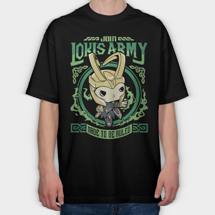 Lokis Army Emblem, Tricou Oversize Barbati (Unisex)