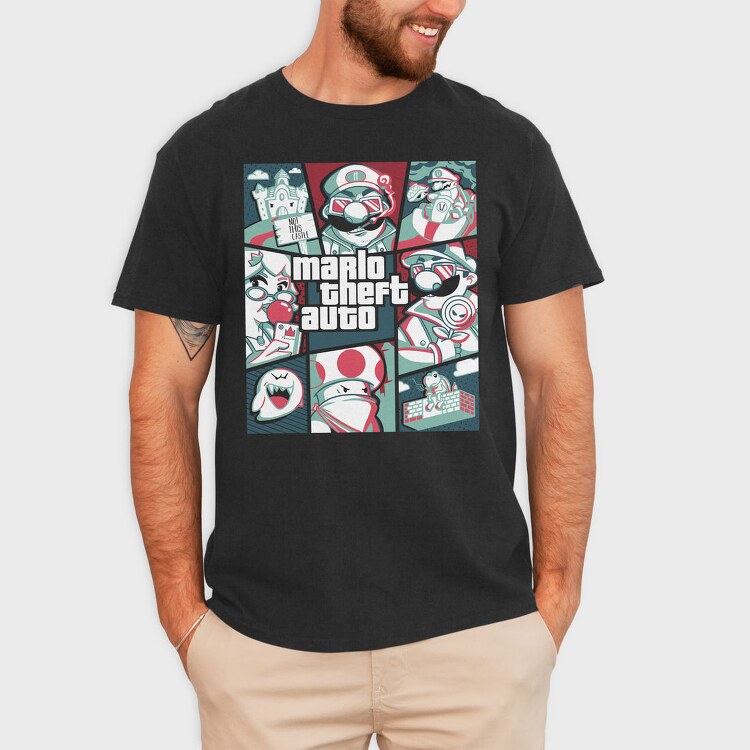 Mario Bros Adventure, Tricou Barbati (Unisex)