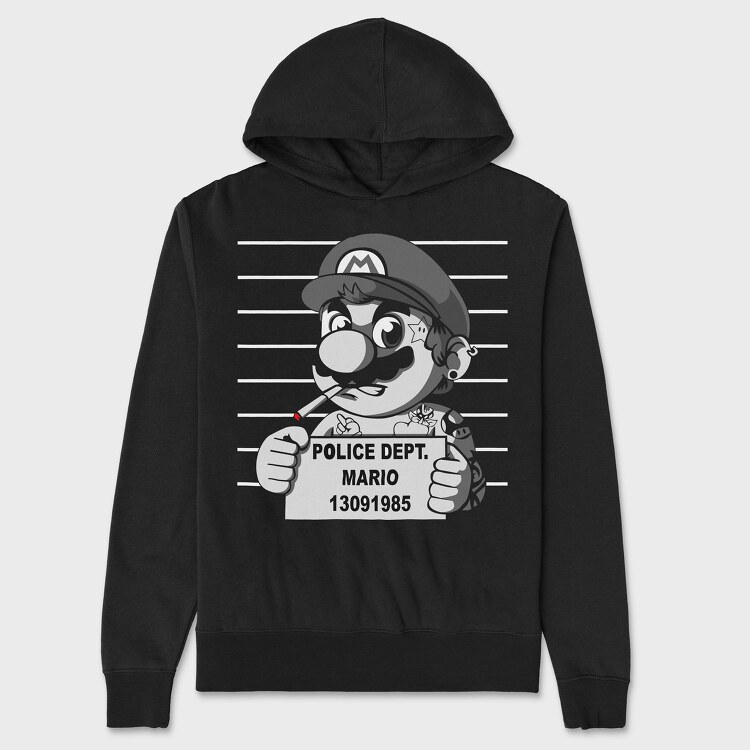 Police Dept Mario Bros, Hanorac Oversize Barbati (Unisex)