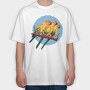 Parrot Love Birds, Tricou Oversize Barbati (Unisex)