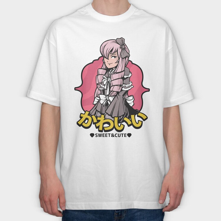 Cute Maid Love, Tricou Oversize Barbati (Unisex)