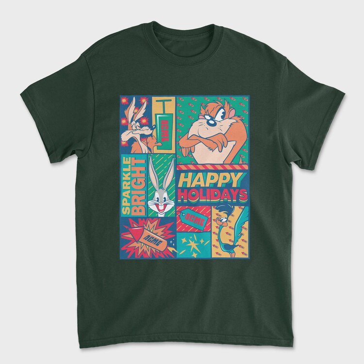 Tricou Barbati (Unisex), Looney Tunes Happy Holidays