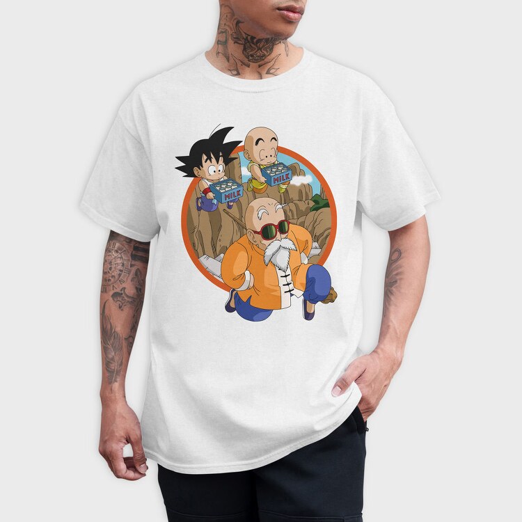 Goku Krillin Milk, Tricou Barbati (Unisex)