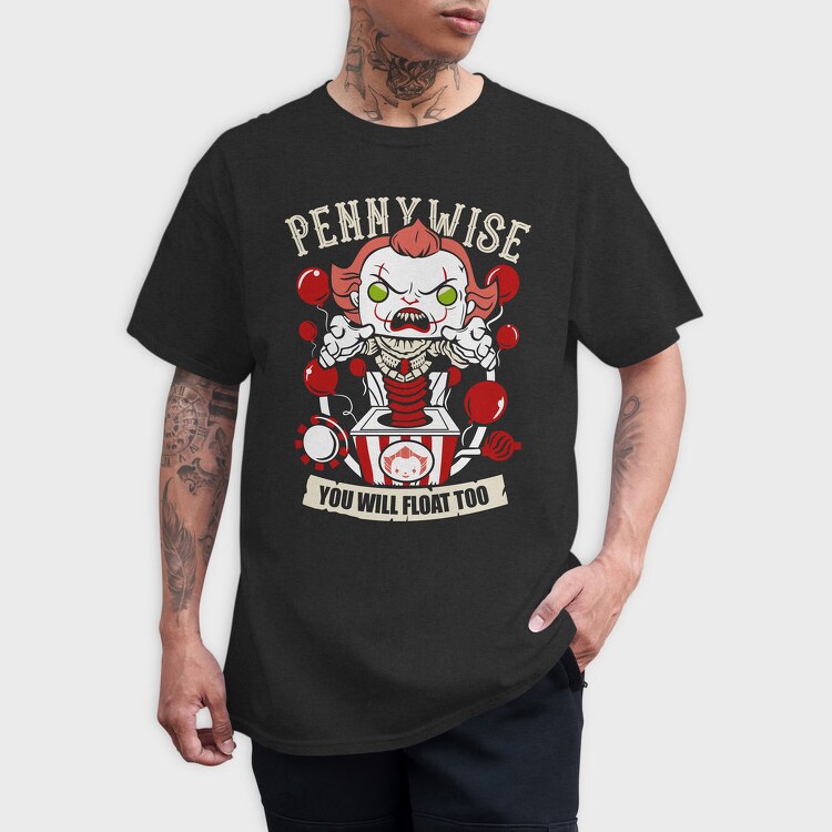 Pennywise Clown Balloons, Tricou Barbati (Unisex)