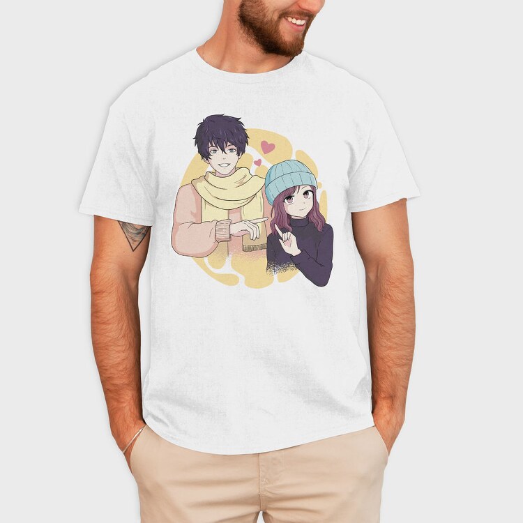 Scarf Love Couple, Tricou Barbati (Unisex)