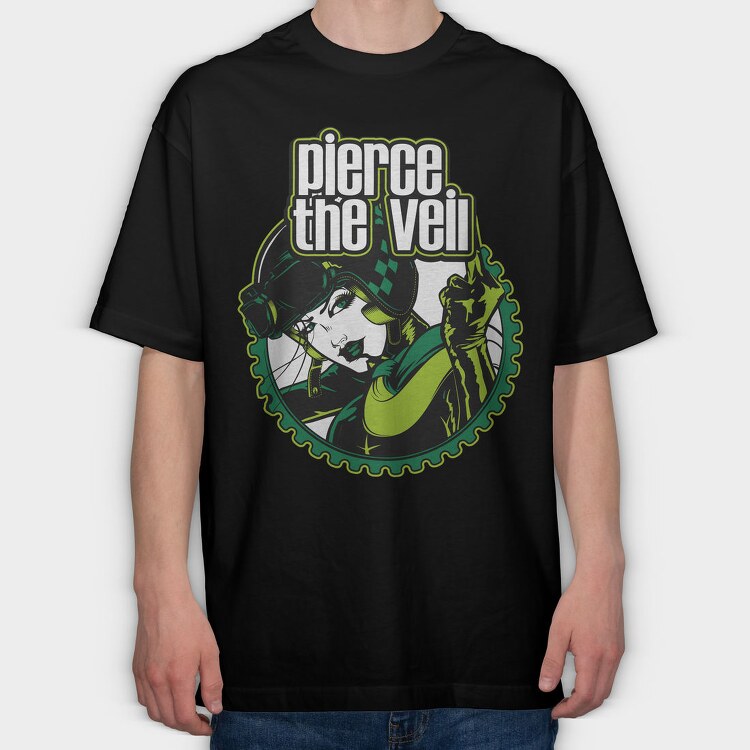 Pierce The Veil Emblem, Tricou Oversize Barbati (Unisex)